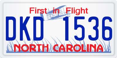 NC license plate DKD1536