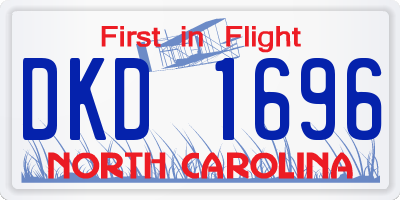 NC license plate DKD1696