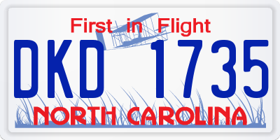 NC license plate DKD1735