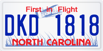 NC license plate DKD1818