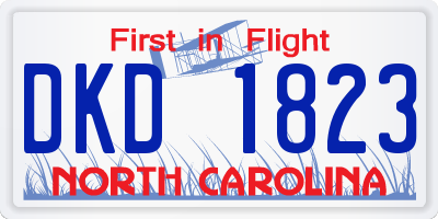NC license plate DKD1823