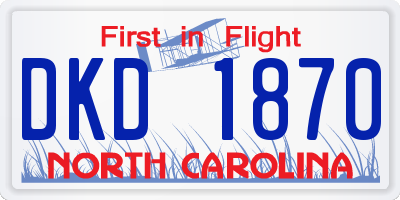 NC license plate DKD1870