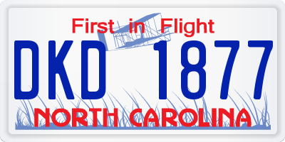NC license plate DKD1877