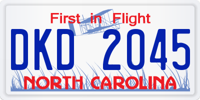 NC license plate DKD2045