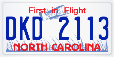 NC license plate DKD2113