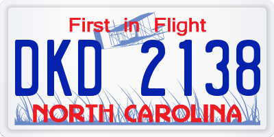 NC license plate DKD2138