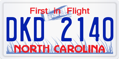 NC license plate DKD2140