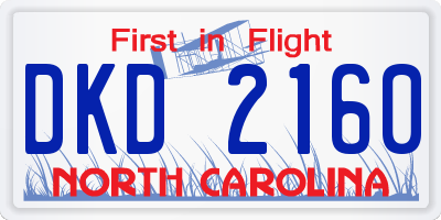 NC license plate DKD2160