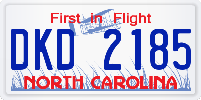 NC license plate DKD2185