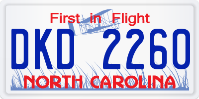 NC license plate DKD2260