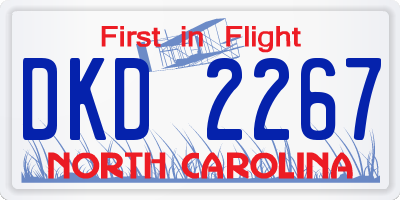 NC license plate DKD2267