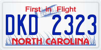 NC license plate DKD2323