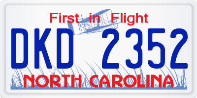 NC license plate DKD2352