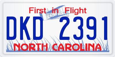 NC license plate DKD2391