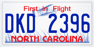 NC license plate DKD2396