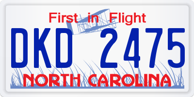 NC license plate DKD2475