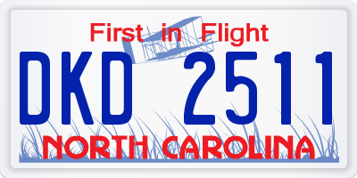 NC license plate DKD2511