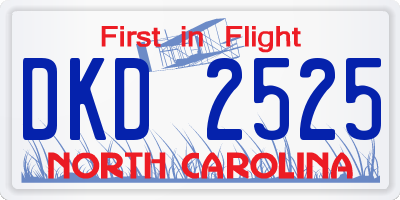 NC license plate DKD2525