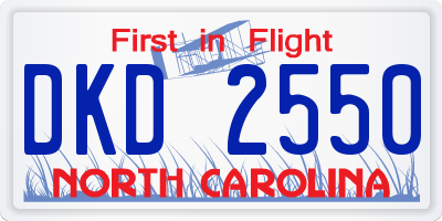 NC license plate DKD2550