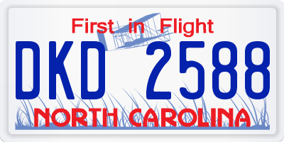 NC license plate DKD2588