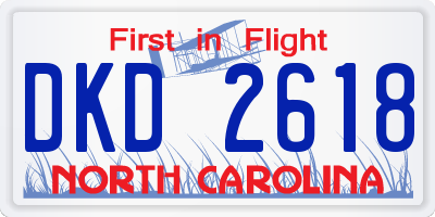 NC license plate DKD2618