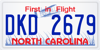 NC license plate DKD2679