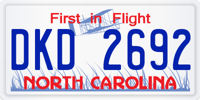 NC license plate DKD2692