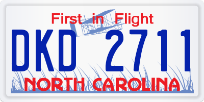 NC license plate DKD2711
