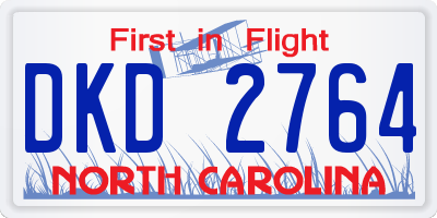 NC license plate DKD2764