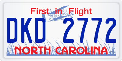 NC license plate DKD2772