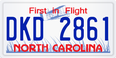 NC license plate DKD2861