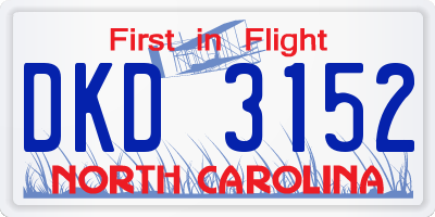 NC license plate DKD3152