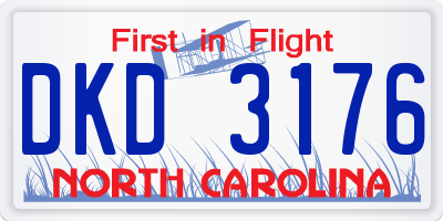 NC license plate DKD3176