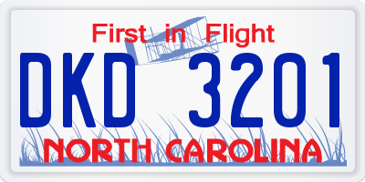 NC license plate DKD3201