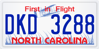 NC license plate DKD3288