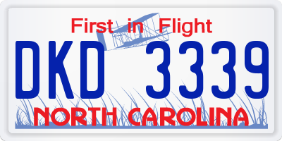 NC license plate DKD3339