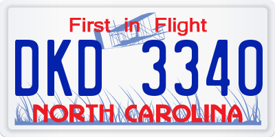 NC license plate DKD3340