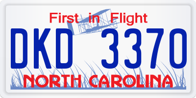 NC license plate DKD3370