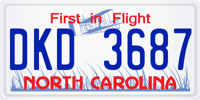 NC license plate DKD3687