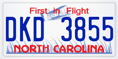 NC license plate DKD3855