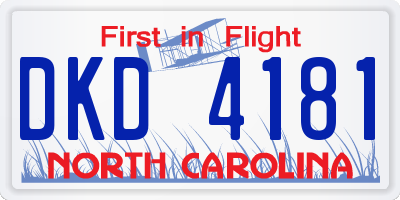 NC license plate DKD4181