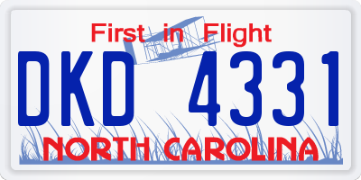 NC license plate DKD4331