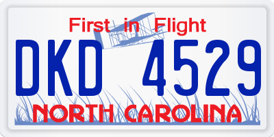 NC license plate DKD4529