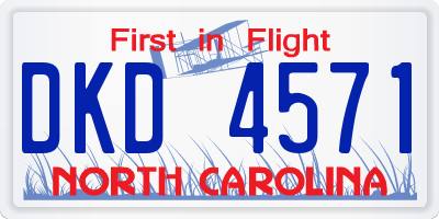NC license plate DKD4571