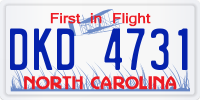 NC license plate DKD4731