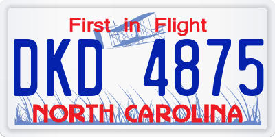 NC license plate DKD4875