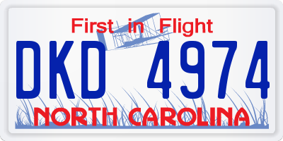 NC license plate DKD4974