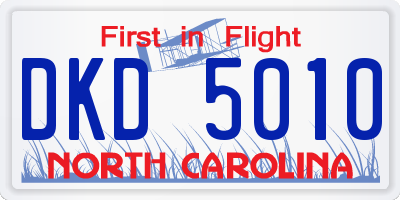 NC license plate DKD5010
