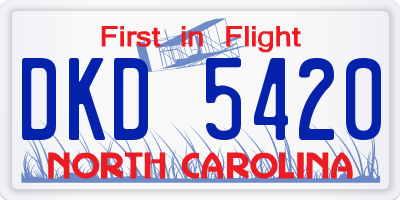 NC license plate DKD5420