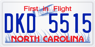 NC license plate DKD5515